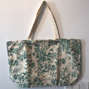 Sezane canvas tote emerald green
